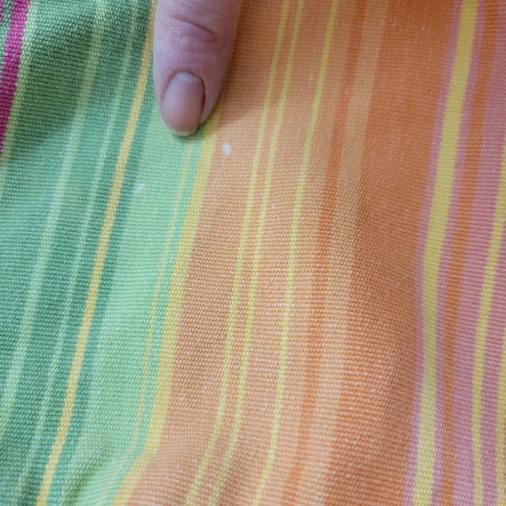 PB Teen Duvet Set Rainbow Stripe Duvet Cover‎ Pillowcase Cotton Twin Dopamine